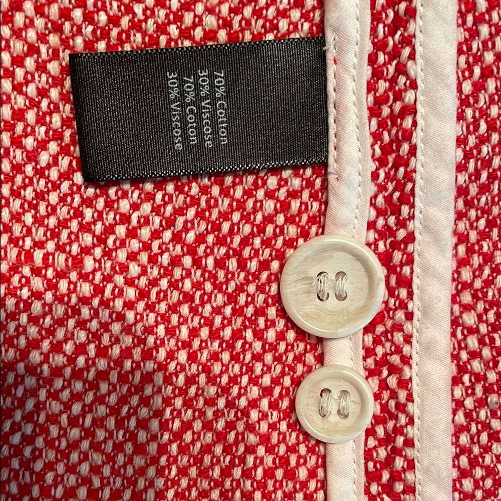 Elizabeth and James Red/White Textured Blazer Jacket - Picture 7 of 10